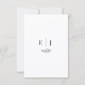Modern Minimalist Black & White Wedding セーブザデート (裏面)