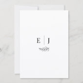 Modern Minimalist Black & White Wedding 招待状 (裏面)