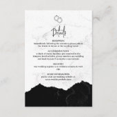 Modern Minimalist Black & White Wedding Details エンクロージャーカード (正面)