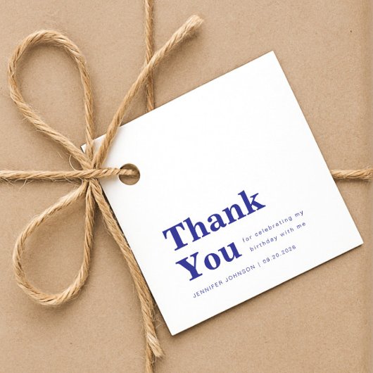 Modern Minimalist Blue Birthday  フェイバータグ