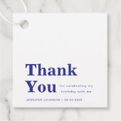 Modern Minimalist Blue Birthday  フェイバータグ (正面)