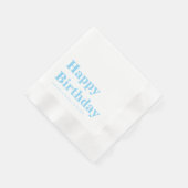 Modern Minimalist Blue Birthday 縁ありカクテルナプキン (角)