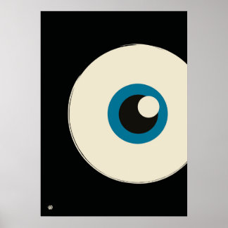 Modern Minimalist Blue Eye Abstract Art  ポスター