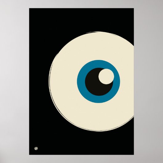 Modern Minimalist Blue Eye Abstract Art  ポスター (正面)