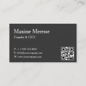 Modern Minimalist Blue Logo Business Card QR Code  名刺 (裏面)