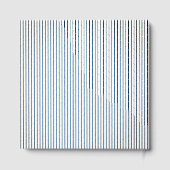 Modern & Minimalist Blue Stripes Stroller Baby Boy ゲストブック (裏面)