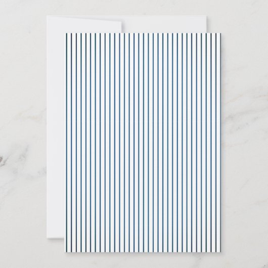 Modern & Minimalist Blue Stripes Stroller Baby Boy 招待状 (裏面)