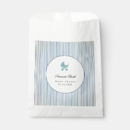 Modern & Minimalist Blue Stroller Baby Shower フェイバーバッグ