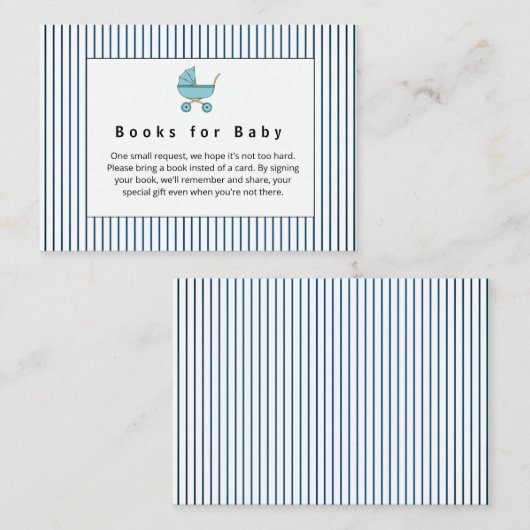 Modern & Minimalist Blue Stroller Books for Baby  エンクロージャーカード (正面/裏面)