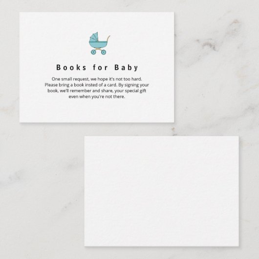 Modern & Minimalist Blue Stroller Books for Baby  エンクロージャーカード (正面/裏面)