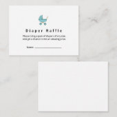 Modern & Minimalist Blue Stroller Diaper Raffle エンクロージャーカード (正面/裏面)
