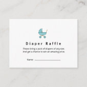 Modern & Minimalist Blue Stroller Diaper Raffle エンクロージャーカード (正面)