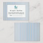 Modern & Minimalist Blue Stroller Diaper Raffle エンクロージャーカード (正面/裏面)