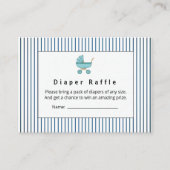 Modern & Minimalist Blue Stroller Diaper Raffle エンクロージャーカード (正面)