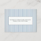 Modern & Minimalist Blue Stroller Diaper Raffle En エンクロージャーカード (裏面)