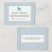 Modern & Minimalist Blue Stroller Diaper Raffle En