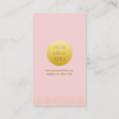 Modern Minimalist Blush Pink and Gold QR Code 名刺 (裏面)