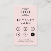 Modern Minimalist Blush Pink Professional Reward ロイヤリティカード (正面)