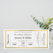 Modern Minimalist Boarding Pass Wedding Invitation 招待状 (スタンド正面)