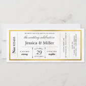 Modern Minimalist Boarding Pass Wedding Invitation 招待状 (正面)