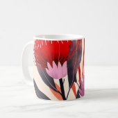 Modern Minimalist Boho Floral Botanical コーヒーマグカップ (正面左)