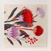 Modern Minimalist Boho Floral Botanical ジグソーパズル (横)