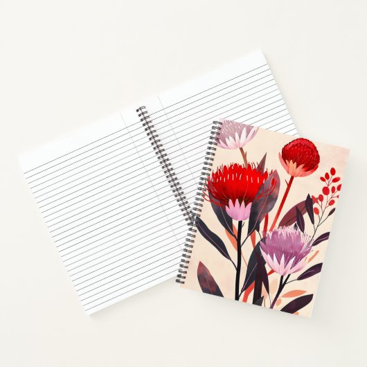 Modern Minimalist Boho Floral Botanical ノートブック (内部)