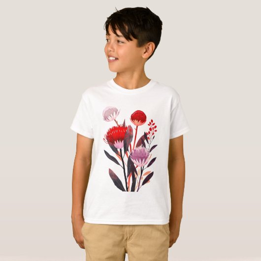 Modern Minimalist Boho Floral Botanical Tシャツ (正面フル)