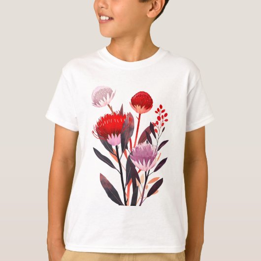 Modern Minimalist Boho Floral Botanical Tシャツ (正面)