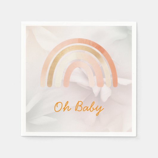 Modern Minimalist Boho Rainbow Baby Shower スタンダードカクテルナプキン (正面)