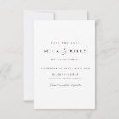Modern Minimalist Boho Text and Photo Wedding セーブザデート (裏面)
