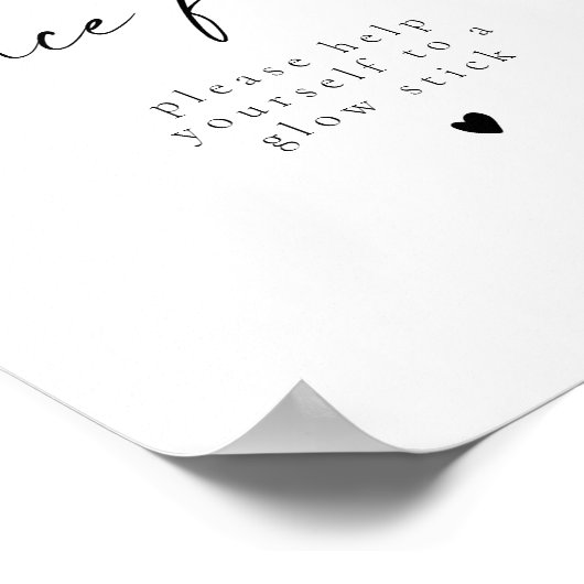 Modern Minimalist Boho Wedding Glow Stick ポスター (角)