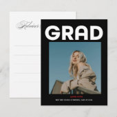 Modern minimalist bold black typography grad 2026  エンクロージャーカード (正面/裏面)