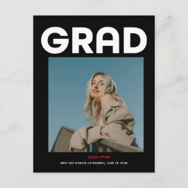 Modern minimalist bold black typography grad 2026  エンクロージャーカード