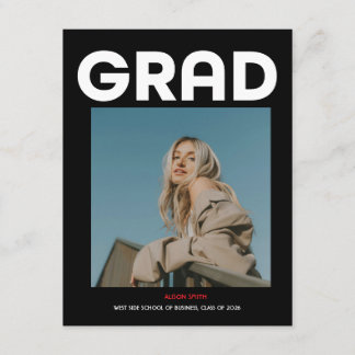 Modern minimalist bold black typography grad 2026  エンクロージャーカード