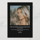 Modern minimalist bold black typography grad 2026  サンキューカード (裏面)