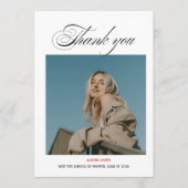 Modern minimalist bold black typography grad 2026  サンキューカード (正面)