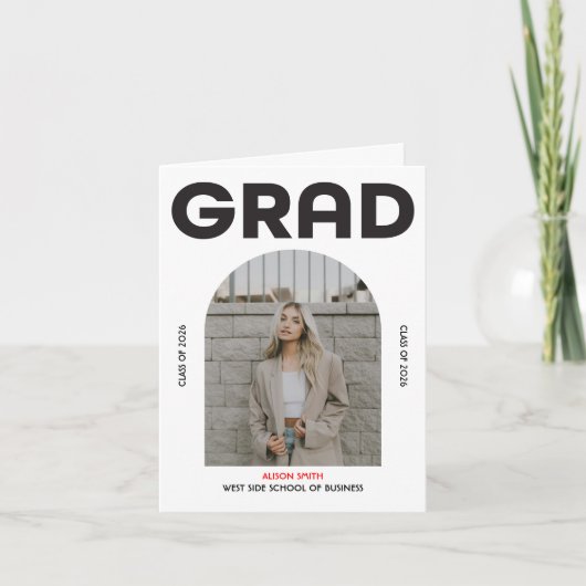 Modern minimalist bold black typography grad 2026  招待状 (正面)