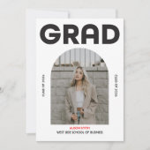 Modern minimalist bold black typography grad 2026  招待状 (正面)