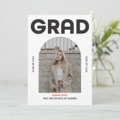 Modern minimalist bold black typography grad 2026  招待状 (スタンド正面)