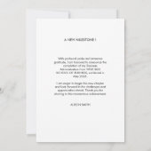 Modern minimalist bold black typography grad 2026 案内状 (裏面)