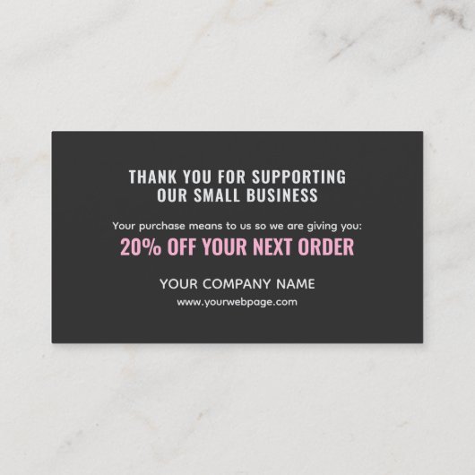 Modern minimalist bold Thank You card 名刺 (裏面)