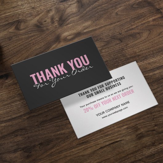 Modern minimalist bold Thank You card 名刺