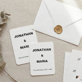 Modern Minimalist Bold Typography Wedding プレイスカード