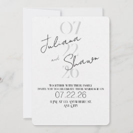 Modern Minimalist Bold Typography Wedding  招待状
