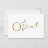 Modern Minimalist Botanical Gold Monogram  ノートカード (正面)