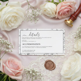 Modern Minimalist Botanical Wedding Details Card エンクロージャーカード