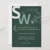 Modern Minimalist Botanical Wedding Invitation 招待状 (正面)