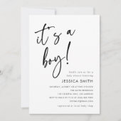 Modern Minimalist Boy Baby Shower 招待状 (正面)