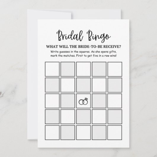 Modern Minimalist Bridal Bingo Bridal Game card (正面)